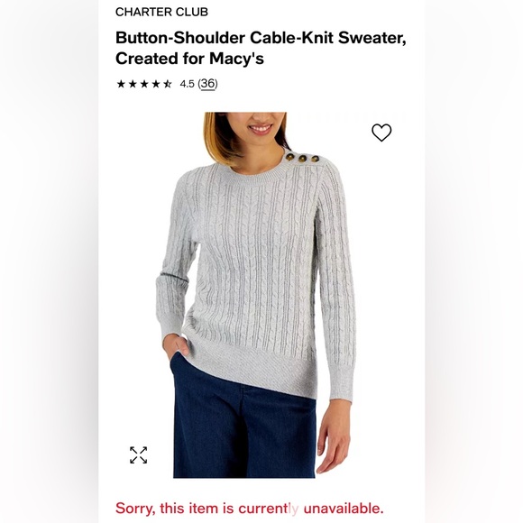 EUC Charter Club Small Sparkly Cream Cable Knit Sweater - Picture 12 of 13